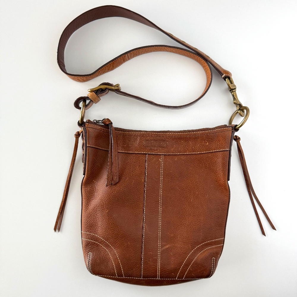 Vintage Coach Leather Bleecker Slim Duffle Crossbody Shoulder Bag Style 10398